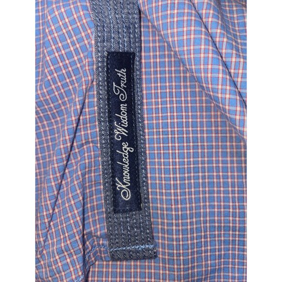 Robert Graham Mens Tailored Fit Blue Plaid Shirt Medium - Picture 6 of 13